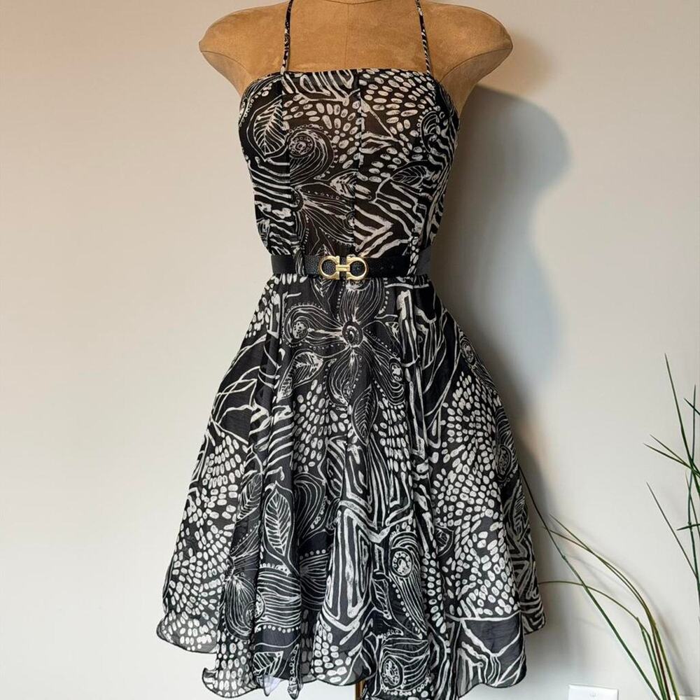 Black white abstract print Dress